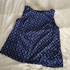 Navy Blue Ikat Banana Republic Blouse